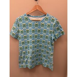 The Talbots Perfect tee L Blue White Yellow